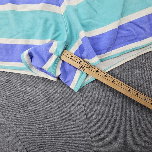 Wildfox Shorts Womens XL Blue White Green Striped Drawstring Pockets Loungewear - Picture 3 of 6